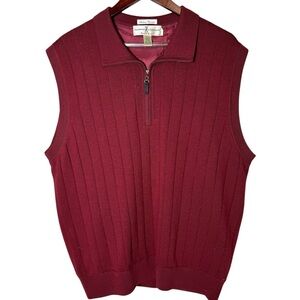 Fairway & Greene Merino Wool Golf Sweater Vest Men’s Sz M Preppy Academia